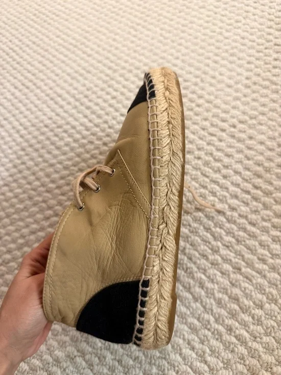 Two-Tone Chanel Espadrille Sneakers - Beige and Black - Picture 3 of 7